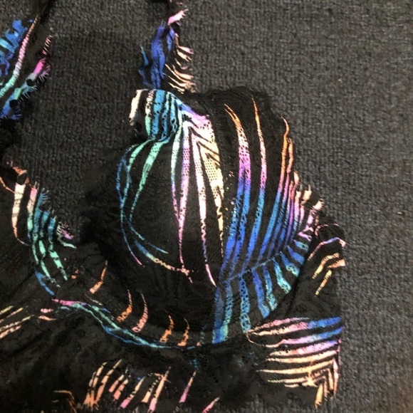 PINK Victoria’s Secret Lace Black & Multi Colored Bralette Size Small - Picture 3 of 9